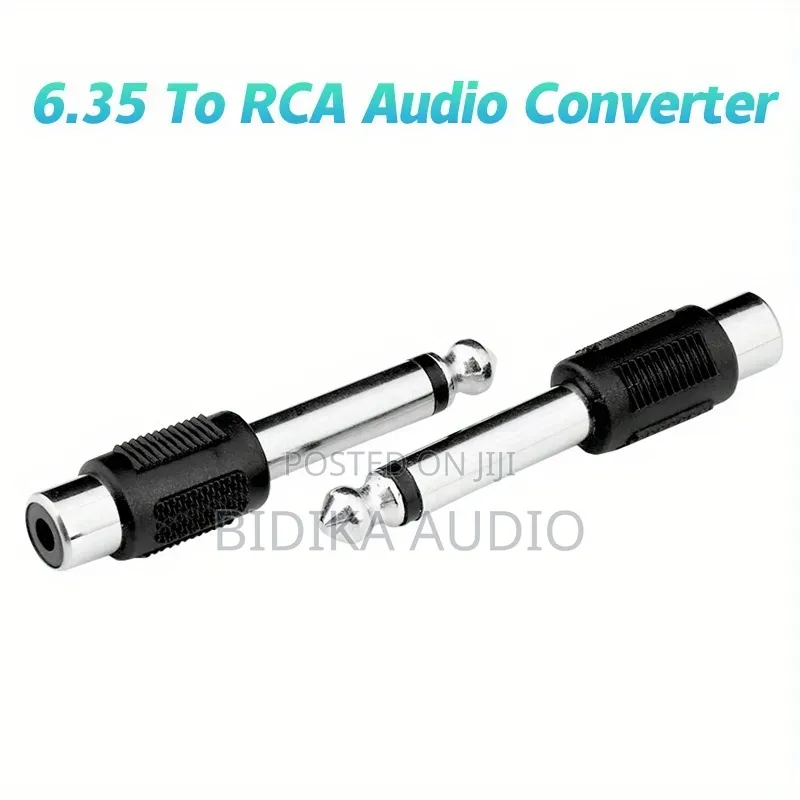 6.35MM Mono Plug Male to RCA Jack Female Audio Adaptor And
