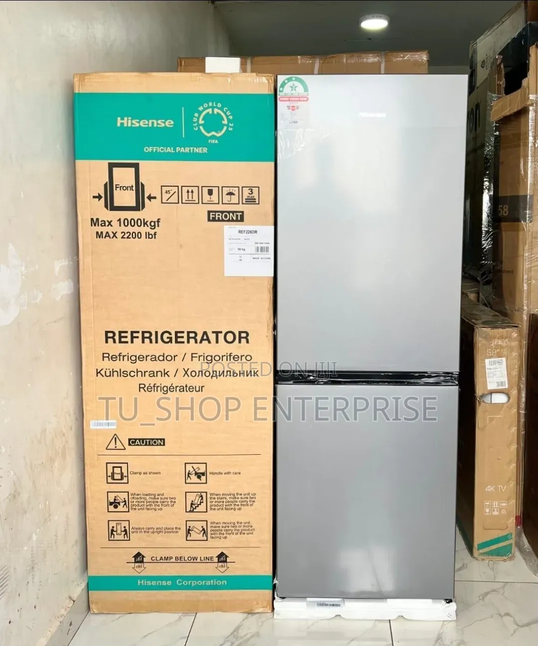 Hisense 230L No Frost Bottom Freezer Double Door Refrigerator (REF226D