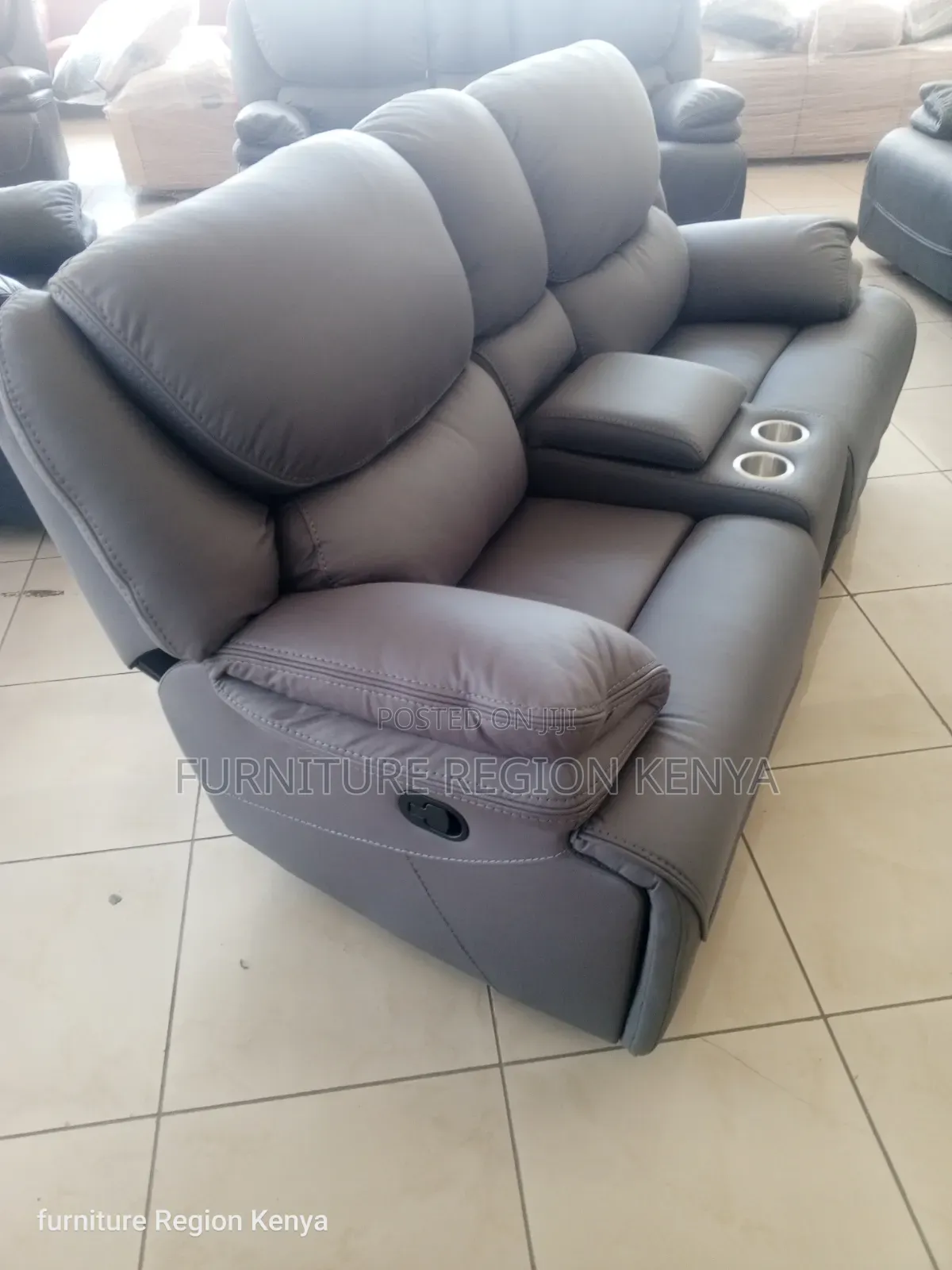 Two Seater Luxurious Recliner Sofa Gray