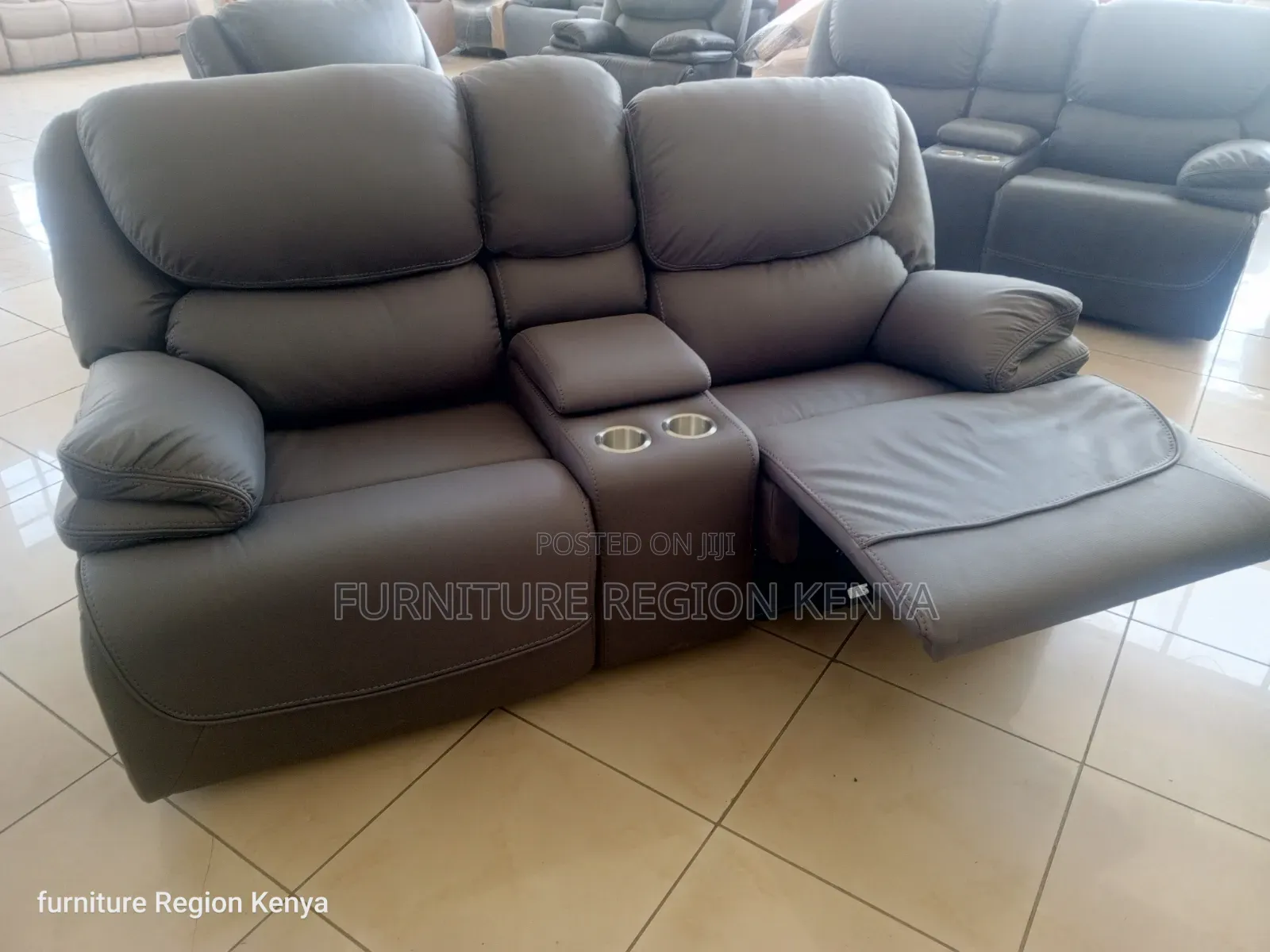 Two Seater Luxurious Recliner Sofa Gray