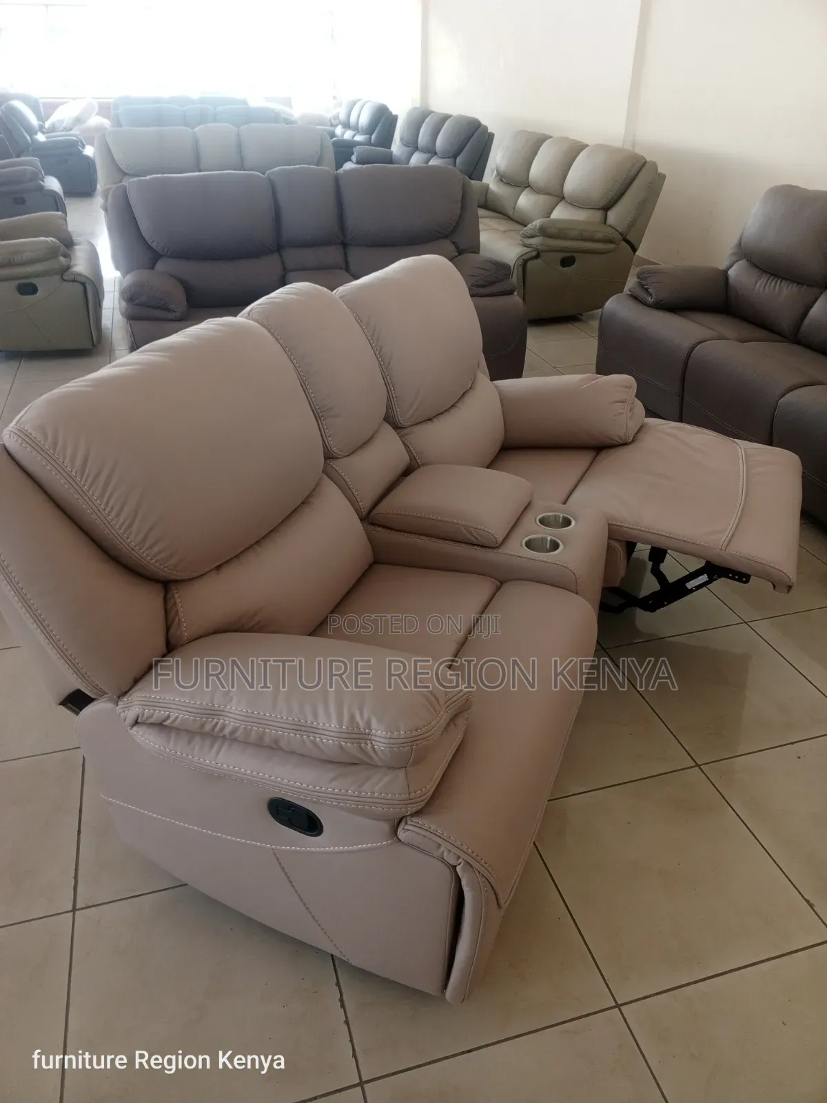 Two Seater Light Brown Luxurious King Size Recliner