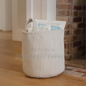 Corduroy Storage Basket / Laundry Basket