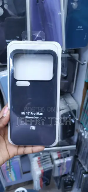 Black Silicone Phone Case Labeled "Mi 17 Pro Max Silicone Case".