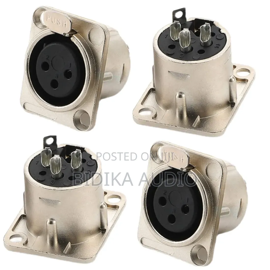 3 Pin XLR Speakon Female Panel Mount Audio Connector Metal