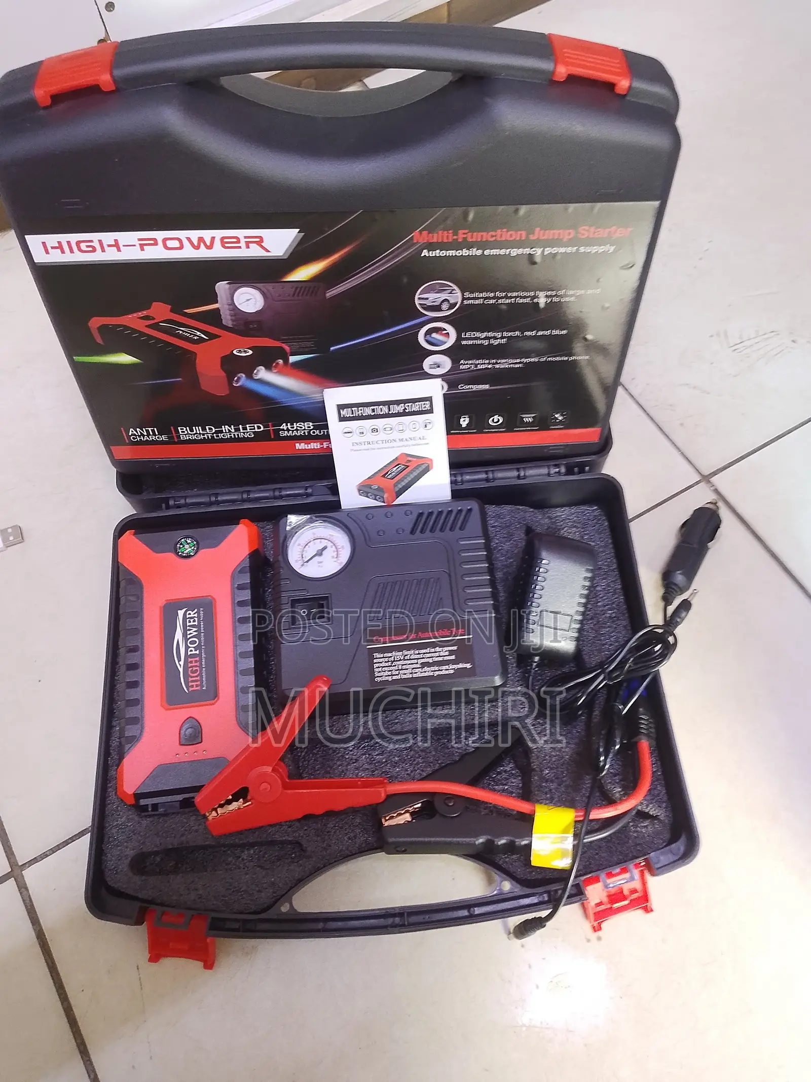 3-in-1 Car Jump Starter With Air Compressor