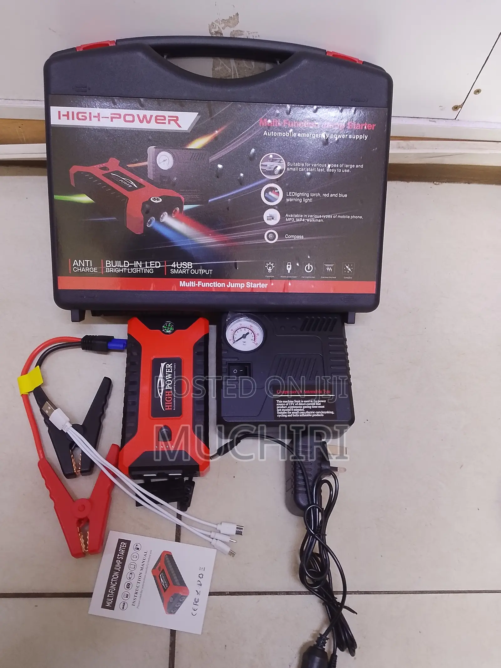 Jump Starter Tyre Inflator and Phone Charger