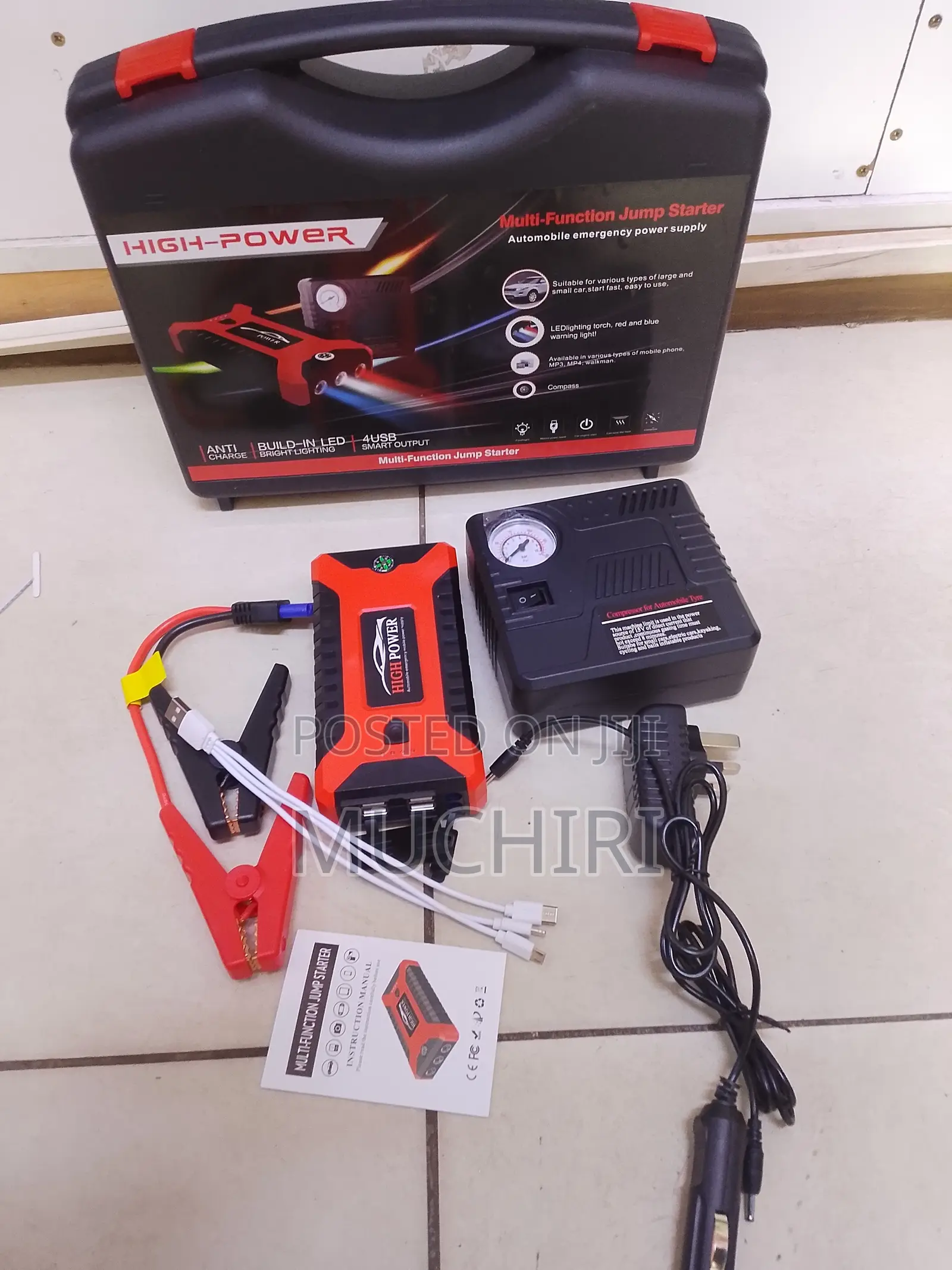 Car Jump Starter With Air Pump and USB Charging