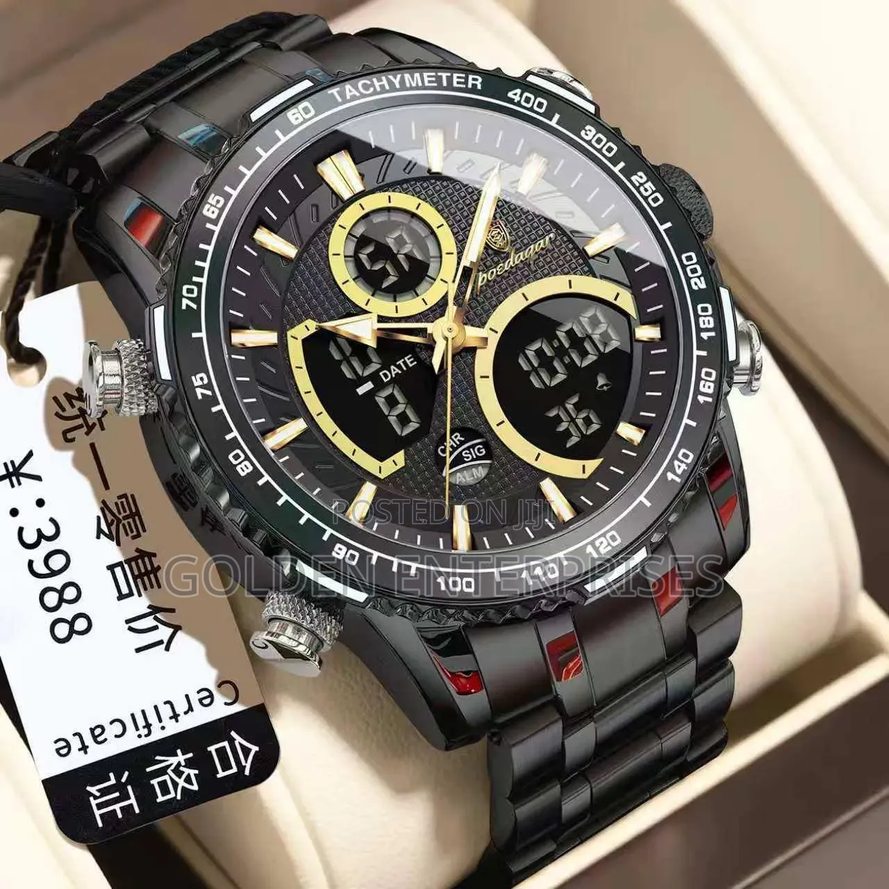 Poedagar Luxury Dual-Display Men's Sports Watch