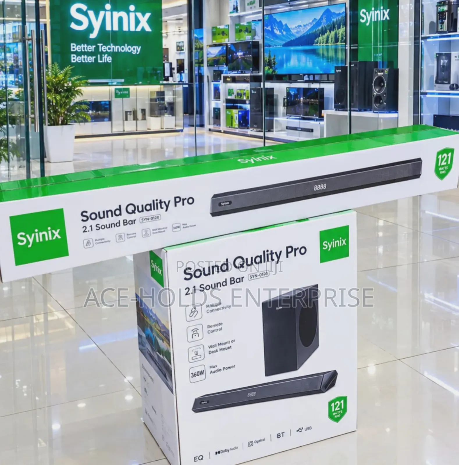 SYN-Q120 - 360W Syinix Soundbar Speaker System 2.1ch