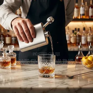 177ml Stainless Steel Silver Hip Whiskey Flask
