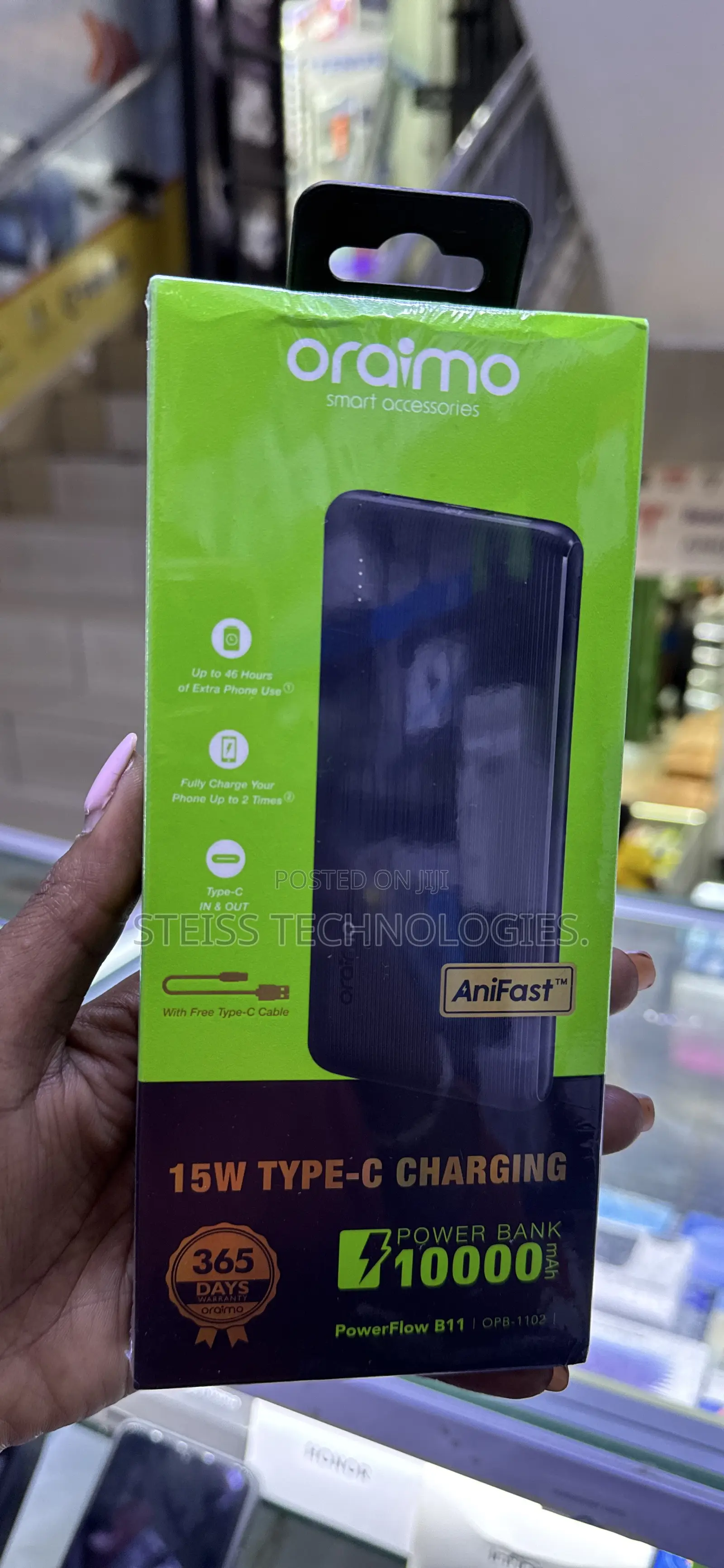 15w Oraimo 10000mah Powerbank.