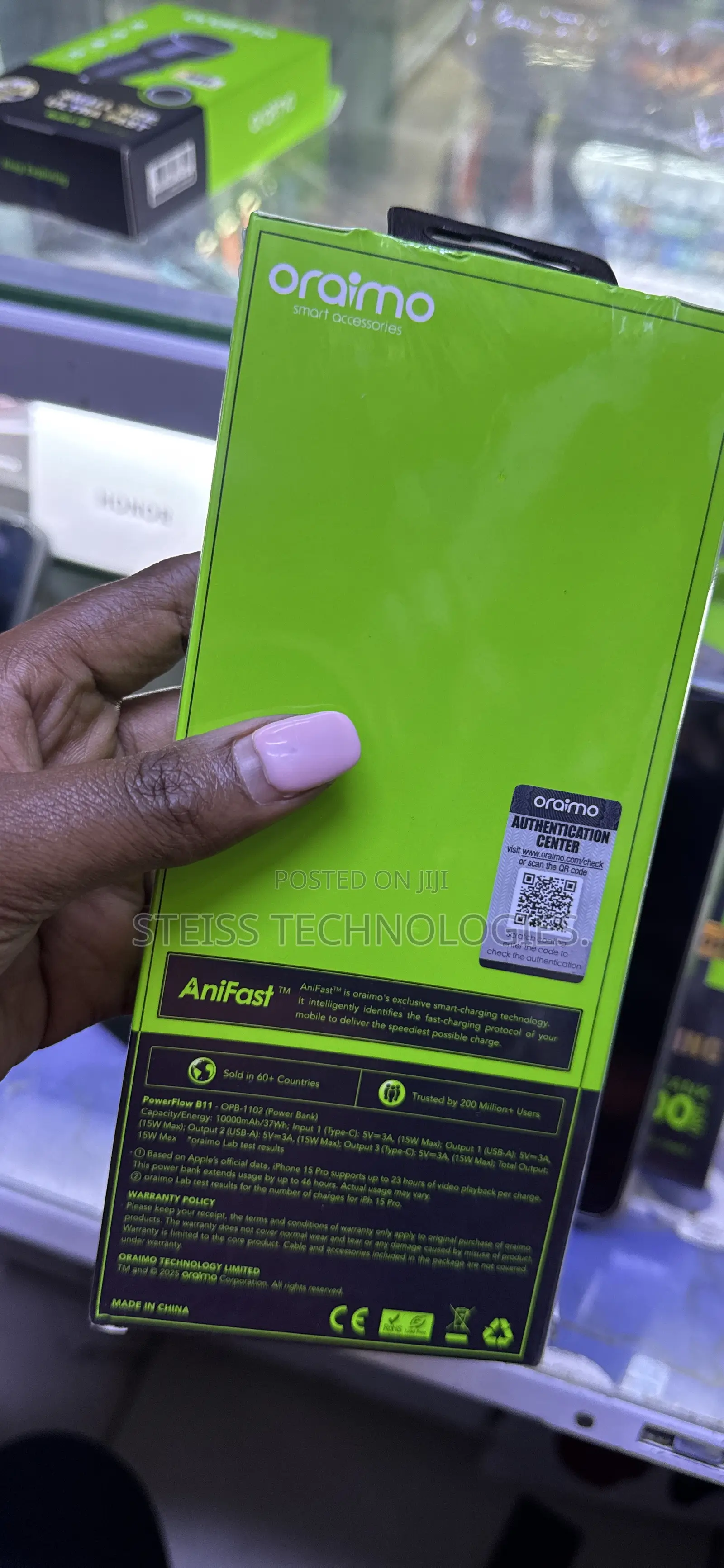15w Oraimo 10000mah Powerbank.