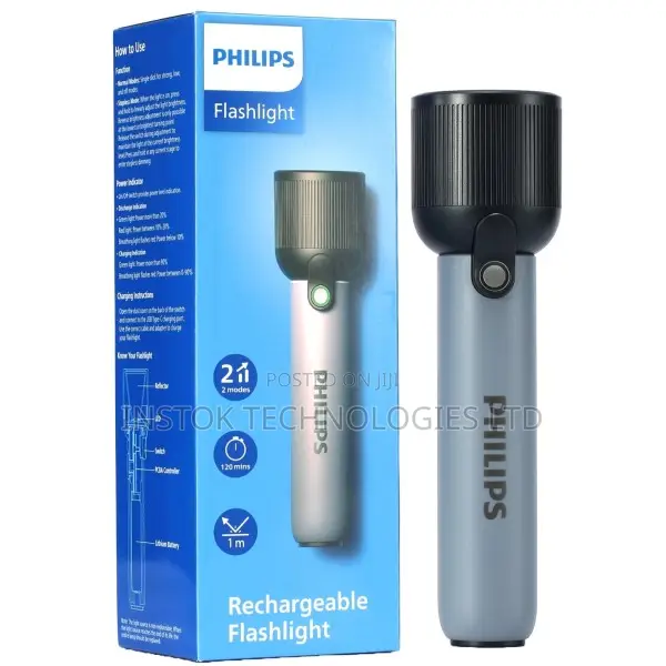 PHILIPS 2000mAh LED Rechargeable Flashlight 400 Lumens