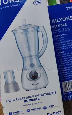 AILYONS TYB-201-A-S 2-in-1 Blender & Grinder.