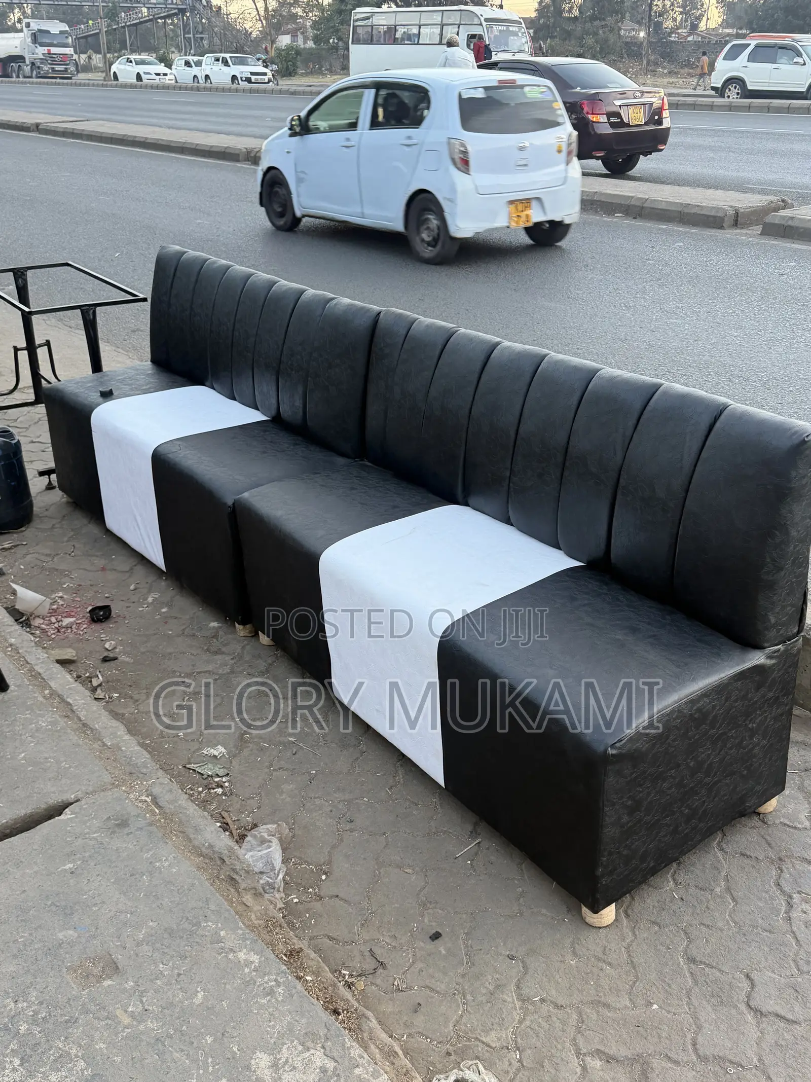 Restaurant and Bar Black White Couches 5ft