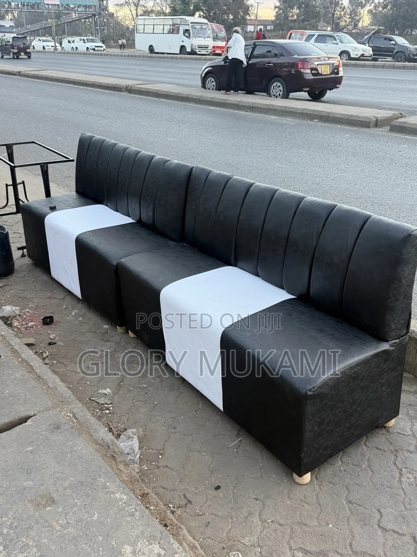 Restaurant and Bar Black White Couches 5ft