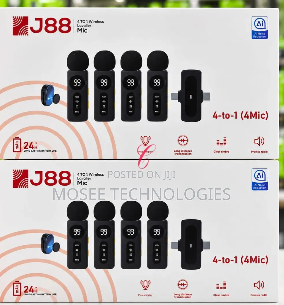 J88 4-in-1 Wireless Lavalier Microphone