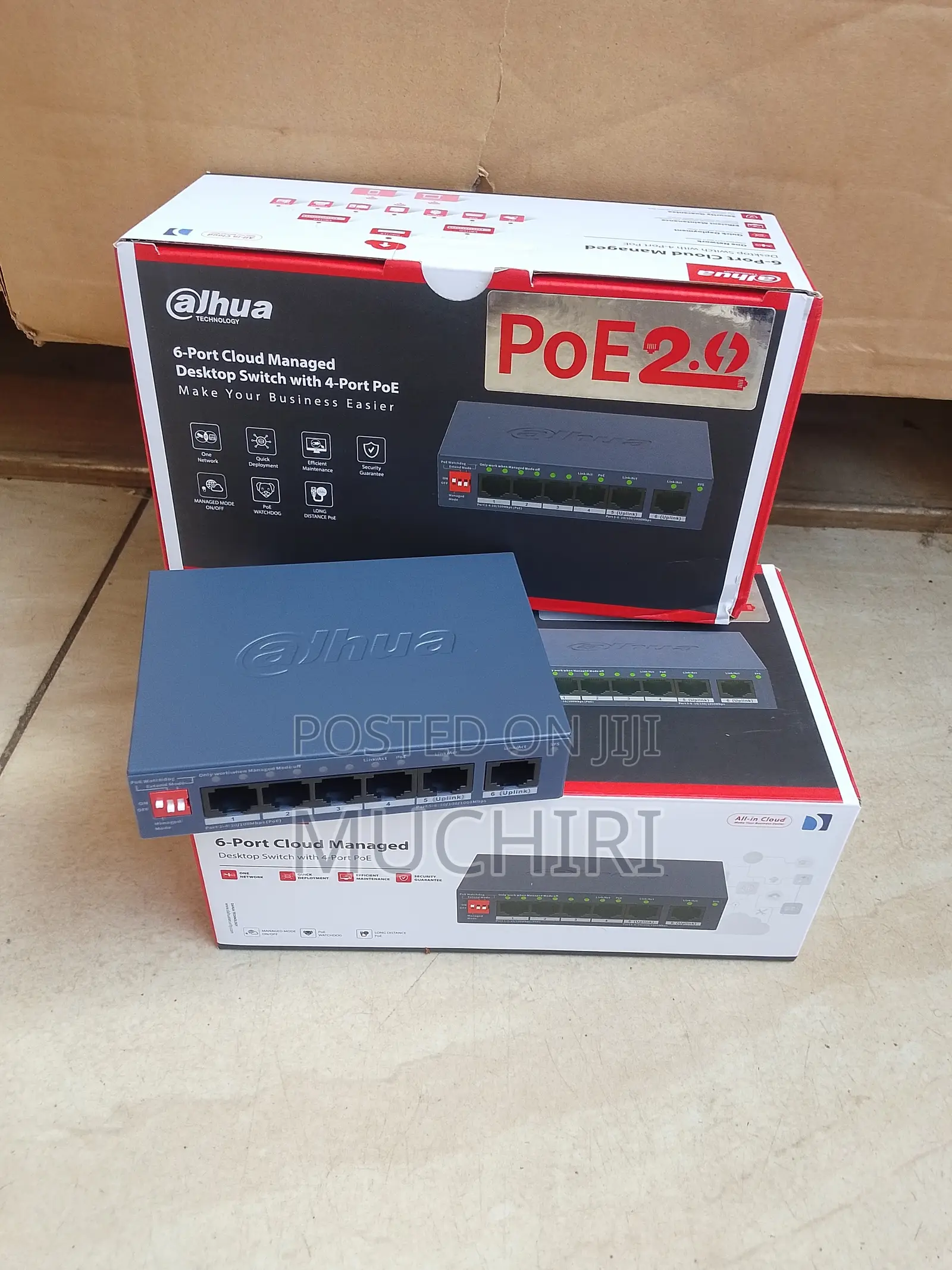 6port Switch Dahua 4PoE LAN Switch for Security Cameras