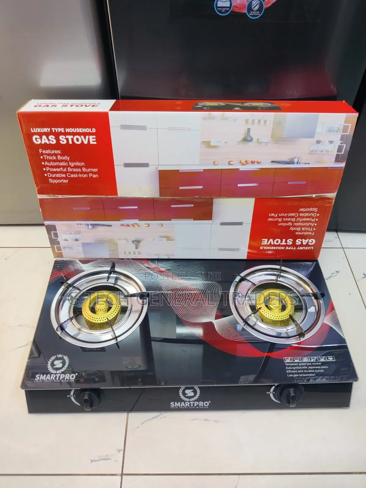 Smartpro 2-Burner Tabletop Gas Stove With a Tempered Glass Top
