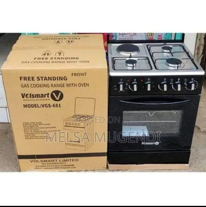 Volsmart Mixed Fuel Cooker – 3 Gas Burners + 1 Hot Plate