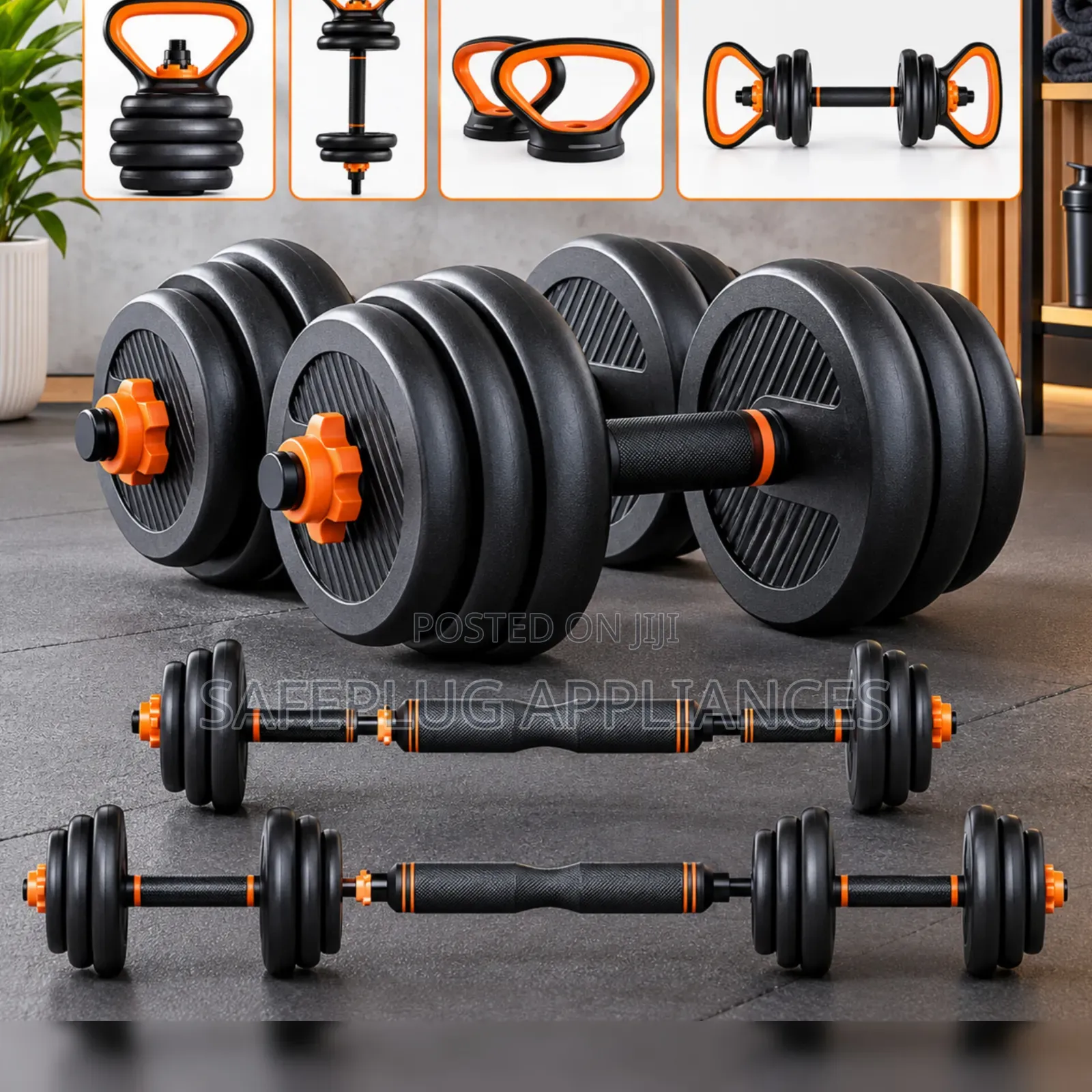 50kg 6-in-1 Adjustable Weight Set for Home Gym Workouts