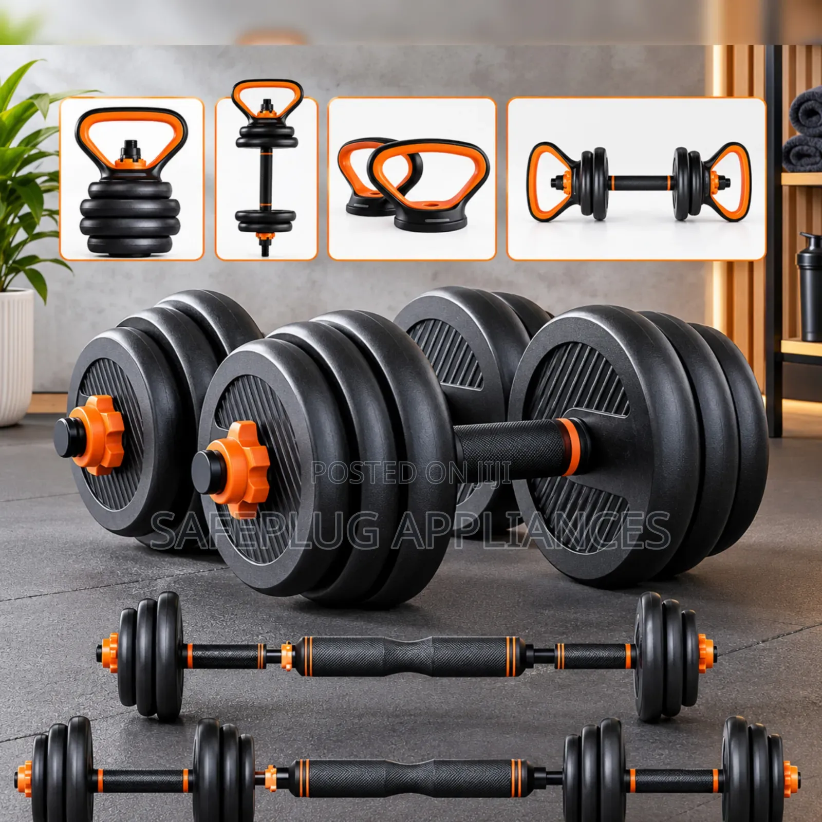 50kg 6-in-1 Adjustable Weight Set for Home Gym Workouts