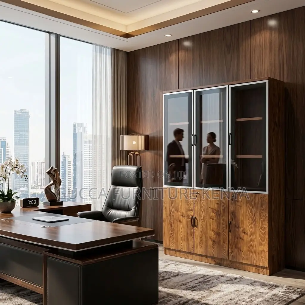 Brown Executive Wooden File Cabinet