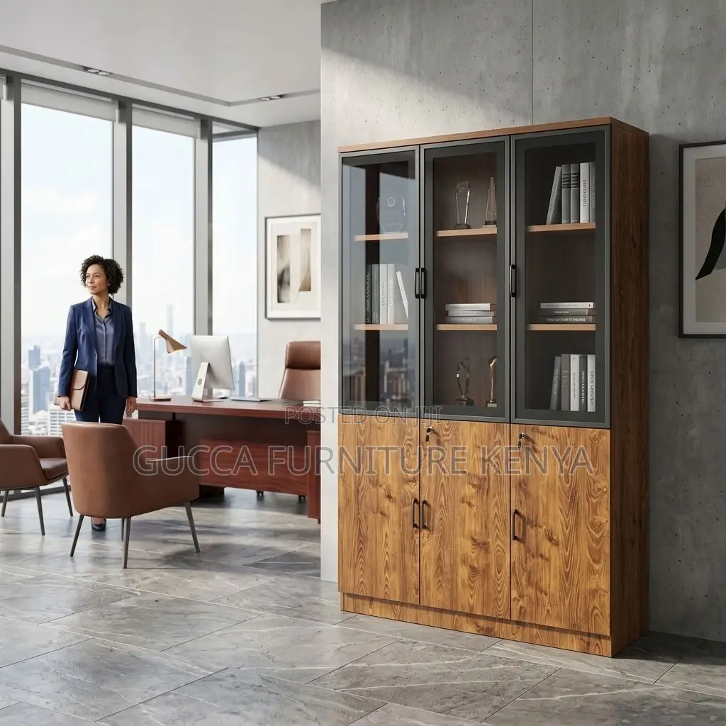 Brown Executive Wooden File Cabinet