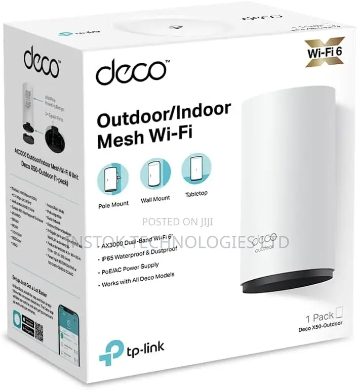 TP-Link Deco X50 Outdoor AX3000 Dual-Band Mesh Wi-Fi- 6 Router
