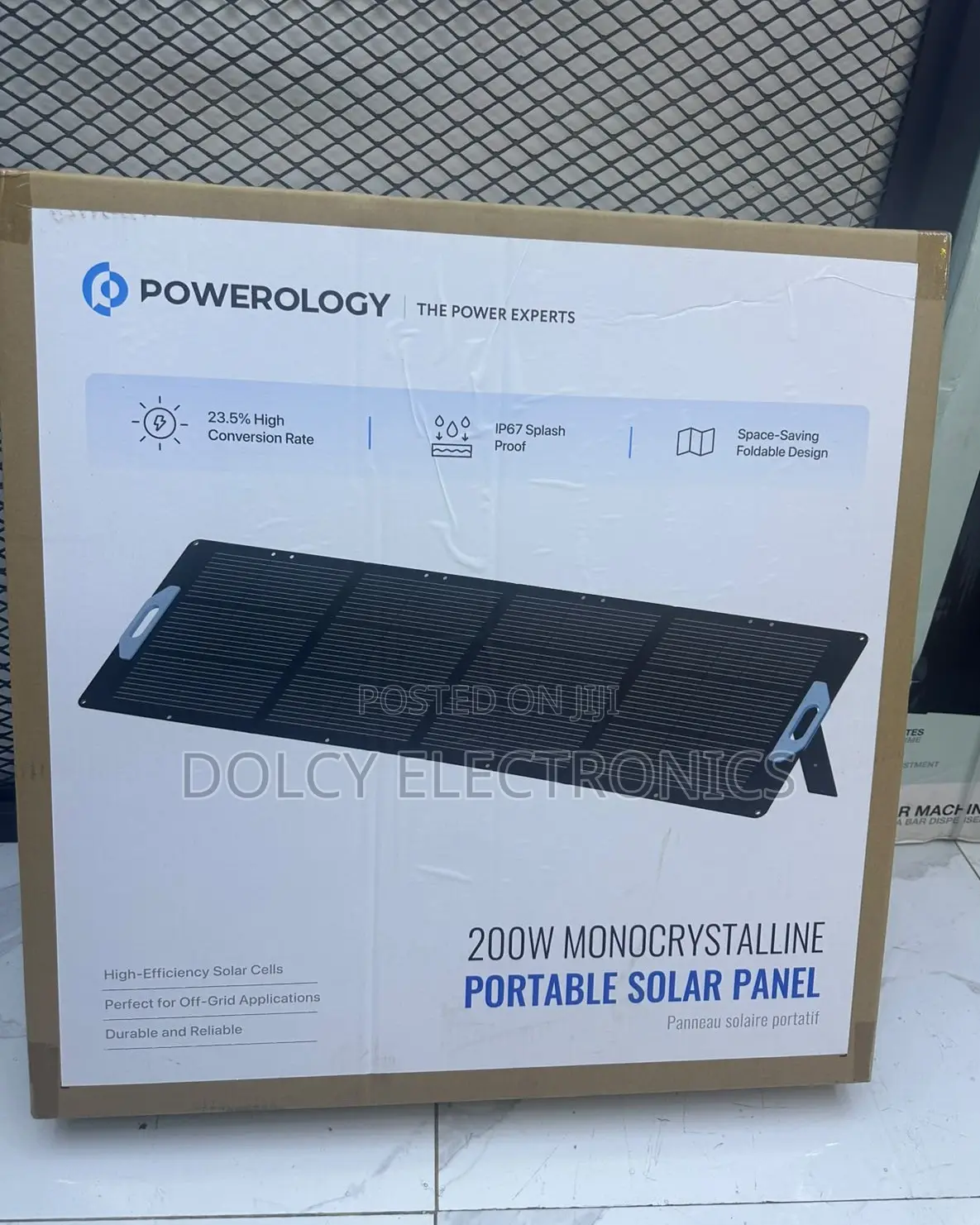 Powerology 200w Monocrystalline Portable Solar Panel