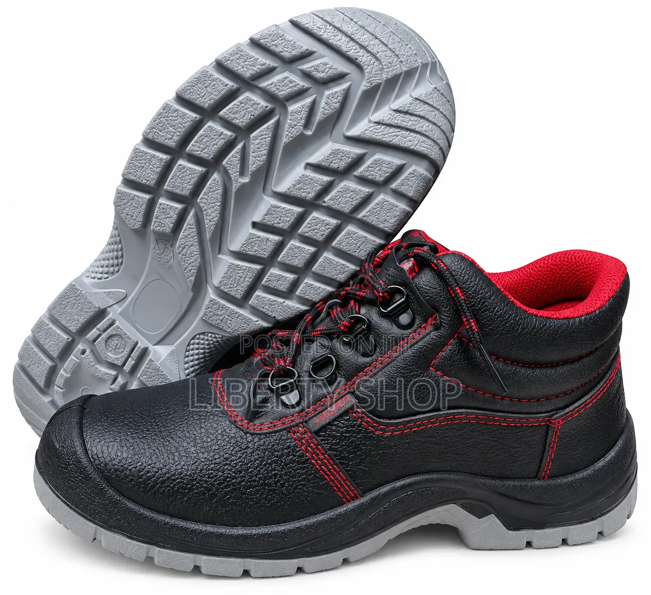 Winkler Safety Boots – Black and Red Heavy Duty Protective Work Boots