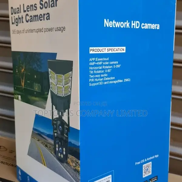 Smart Solar CCTV Camera HD Dual Lens With Light