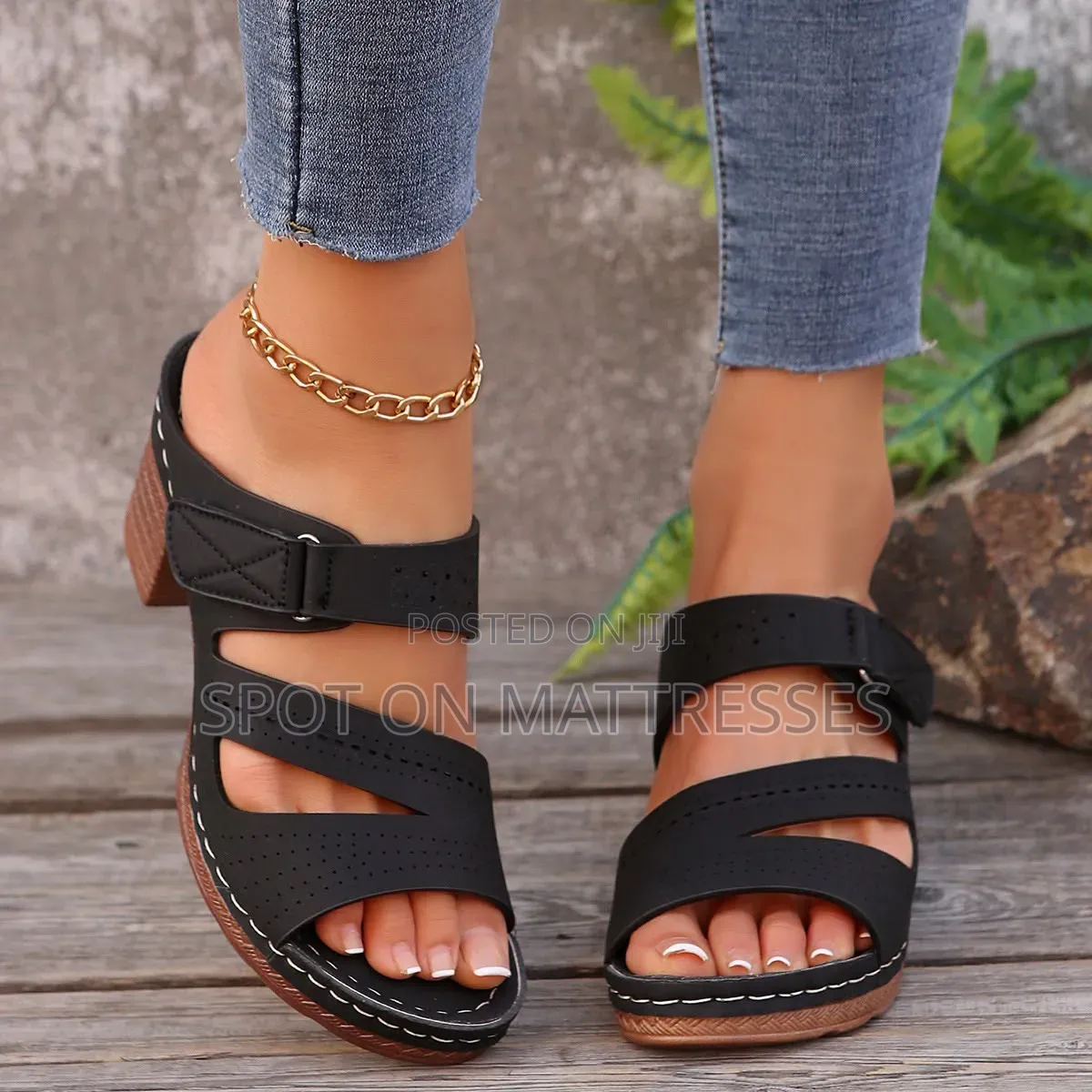 Open Chunky Heels for Ladies. Available in Sizes 37-43. We Deliver!