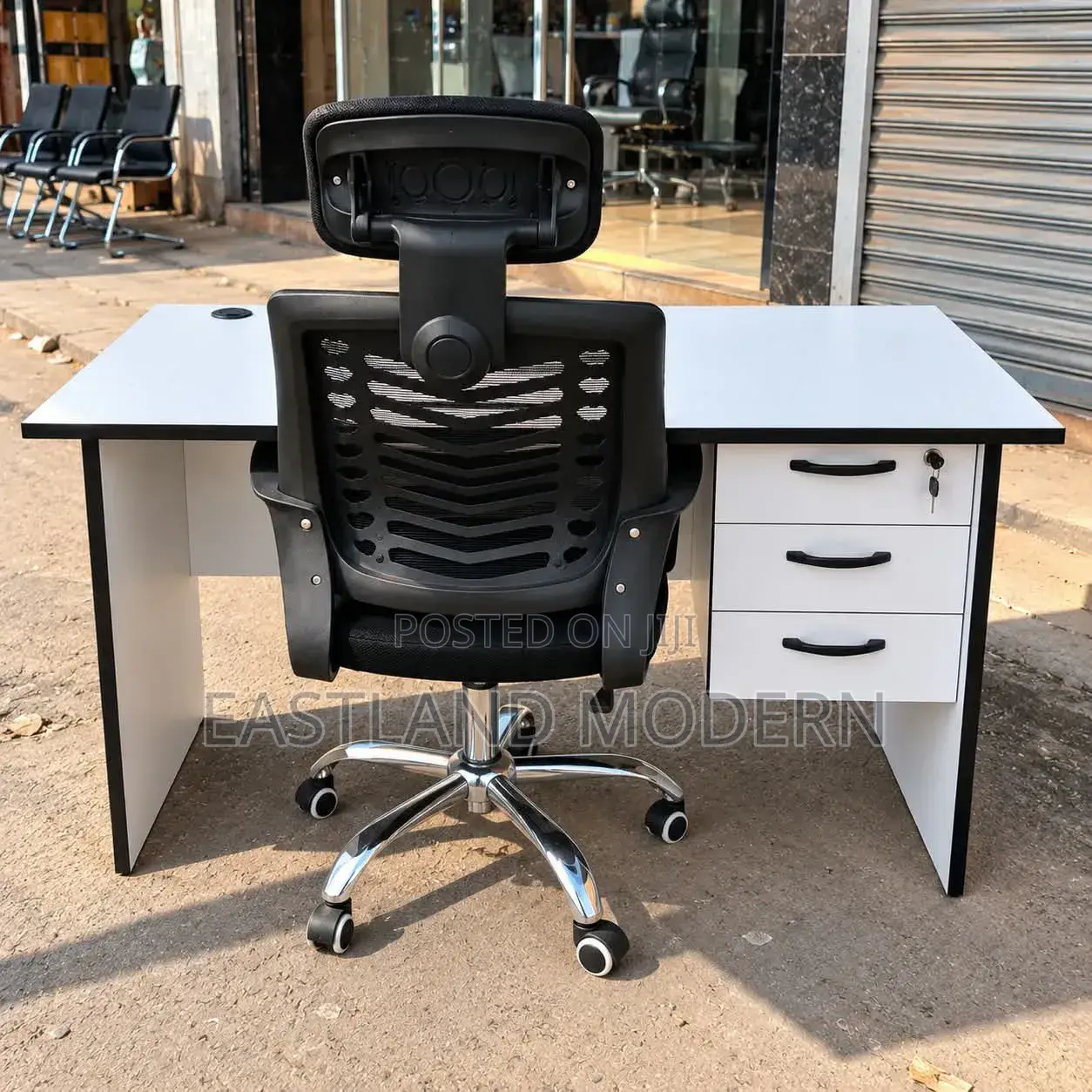 Office Desk With Orthopedic Chair – 3 Drawer Office Table