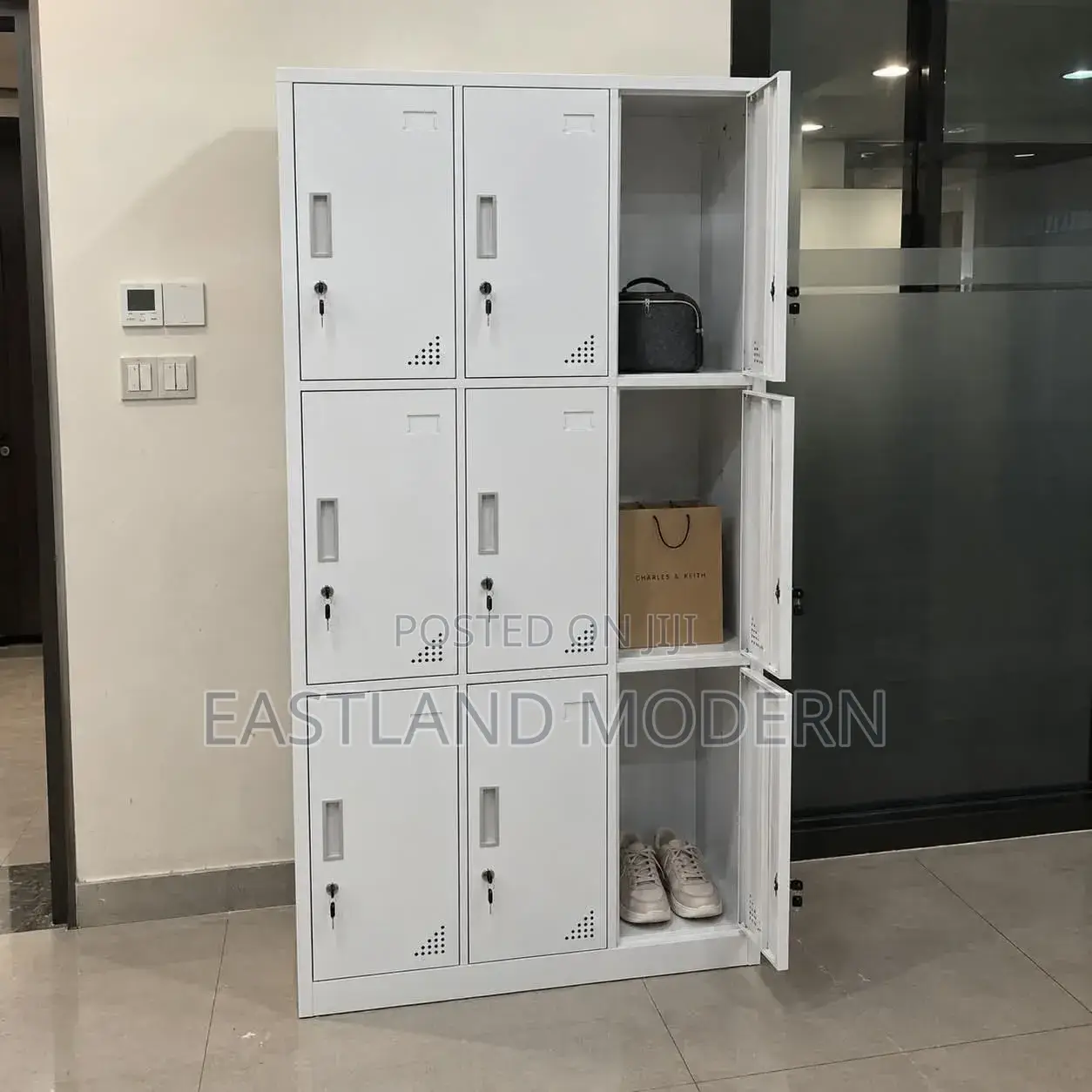 9 Door Metal Locker Cabinet – Lockable Office Storage