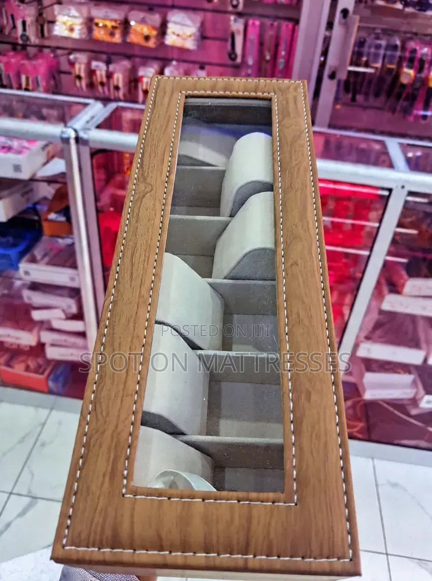 Elegant 6 Slot Watch Organiser. Brown/Grey/Black. Countrywide Delivery