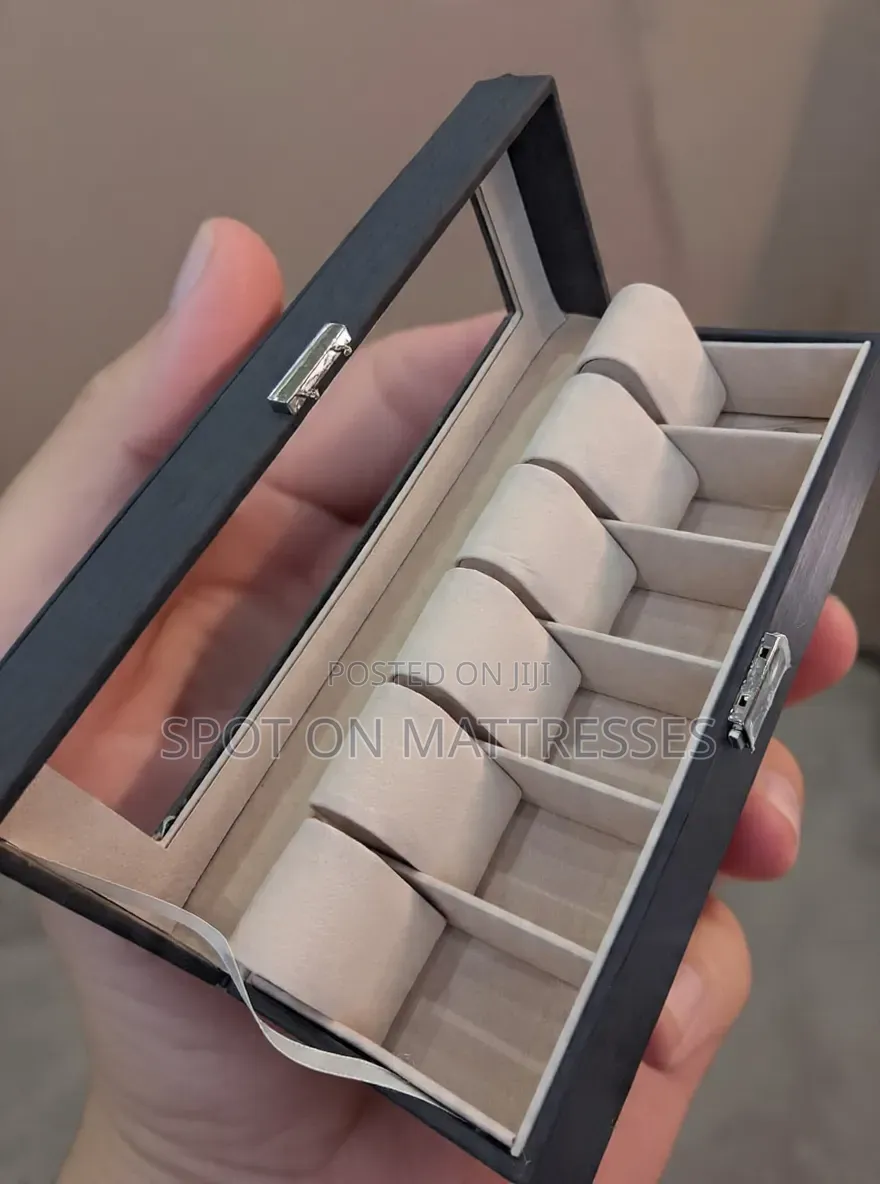 Elegant 6 Slot Watch Organiser. Brown/Grey/Black. Countrywide Delivery