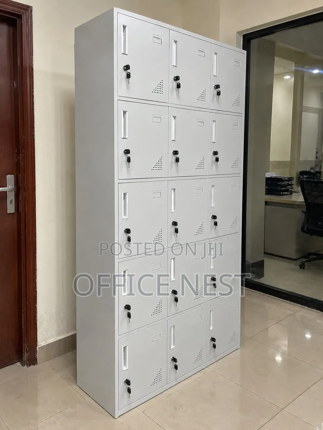 15 Door Metallic Office Locker Cabinet With Locks