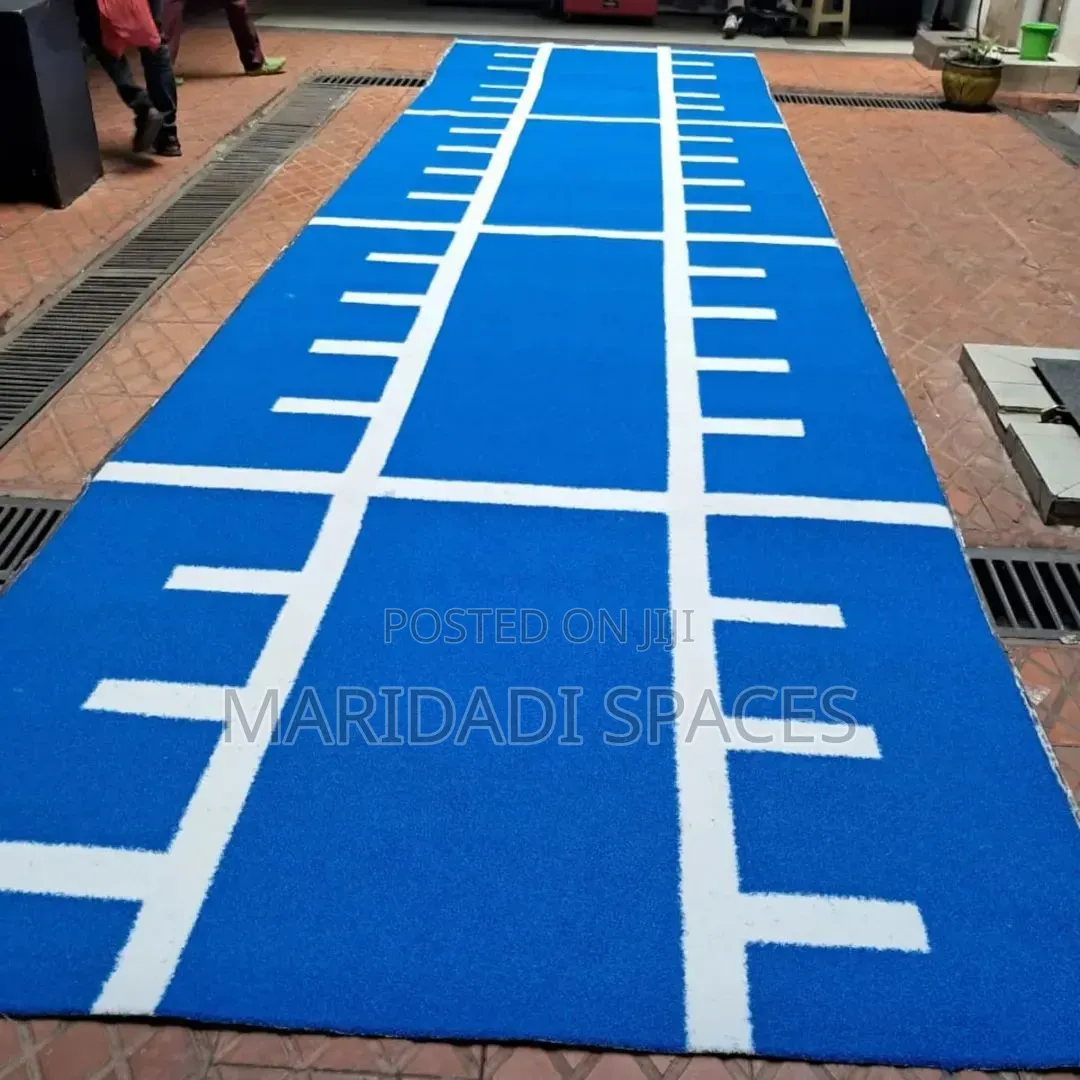 Heavy Duty Blue Gym Artificial Grass Carpet-
