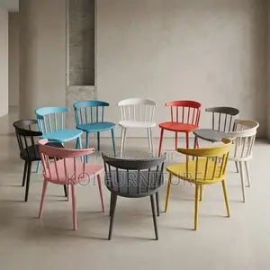 Dining Chairs; Plastic Retro Armless Dining Seats