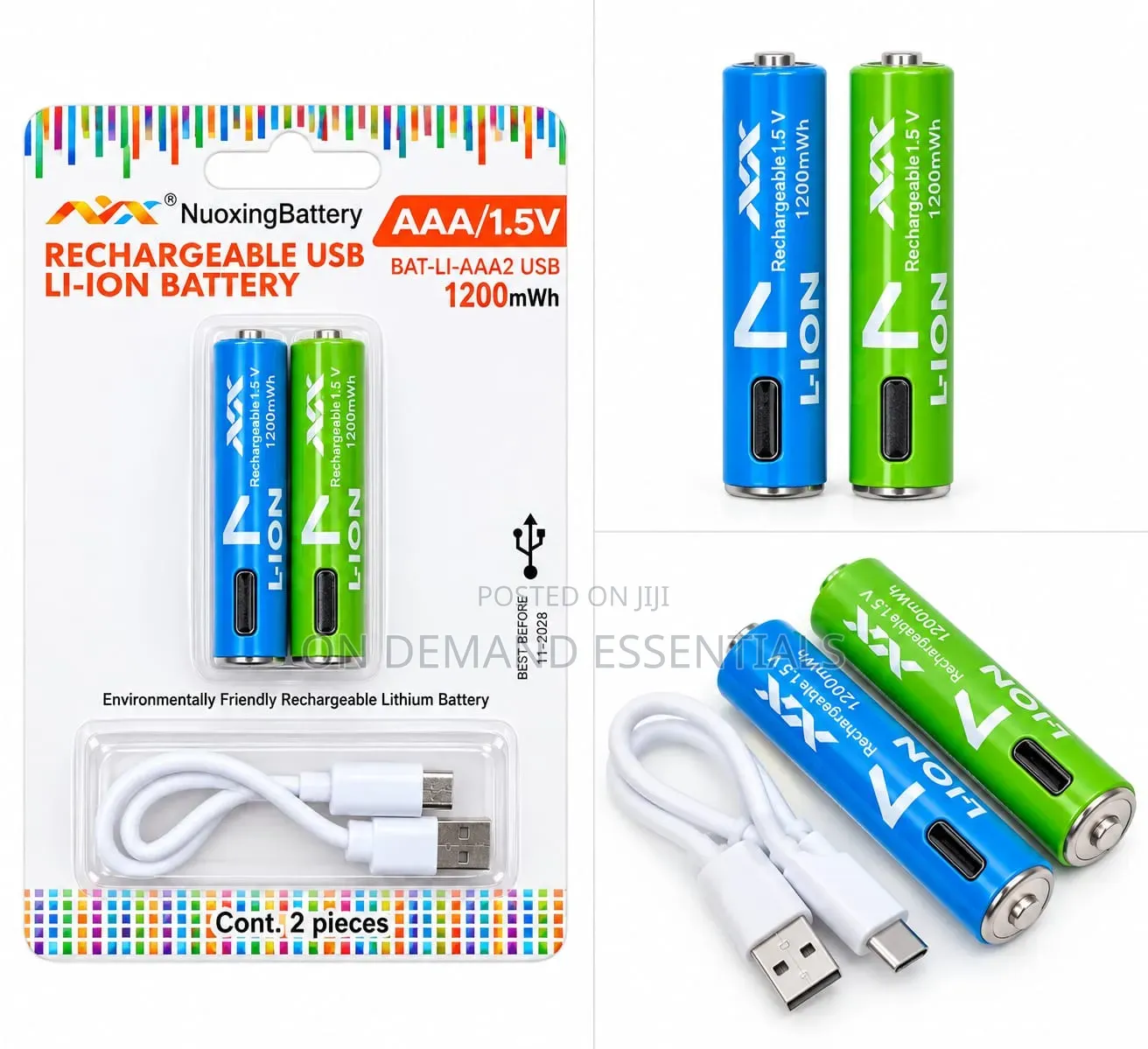Rechargeable USB AAA Batteries 2pcs Rechargeable Batteries