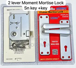 2 Lever Door Lock Set Satin Nickel Handles Moment Mortise FQ-03 Keyed