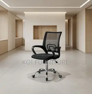 Office Chair; Black Fabric Ergonomic Mesh Clerical Seat