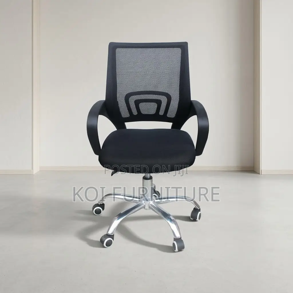 Office Chair; Black Fabric Ergonomic Mesh Clerical Seat