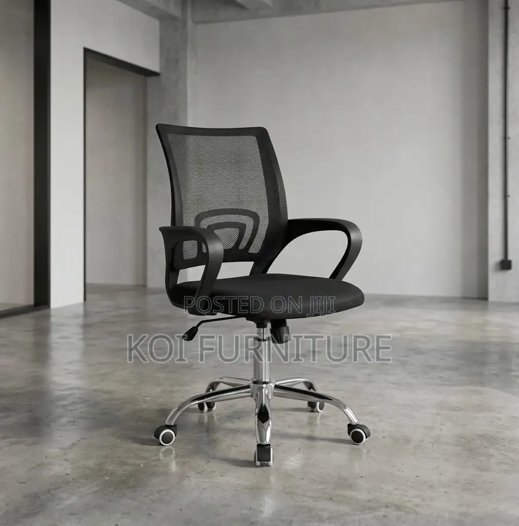 Office Chair; Black Fabric Ergonomic Mesh Clerical Seat