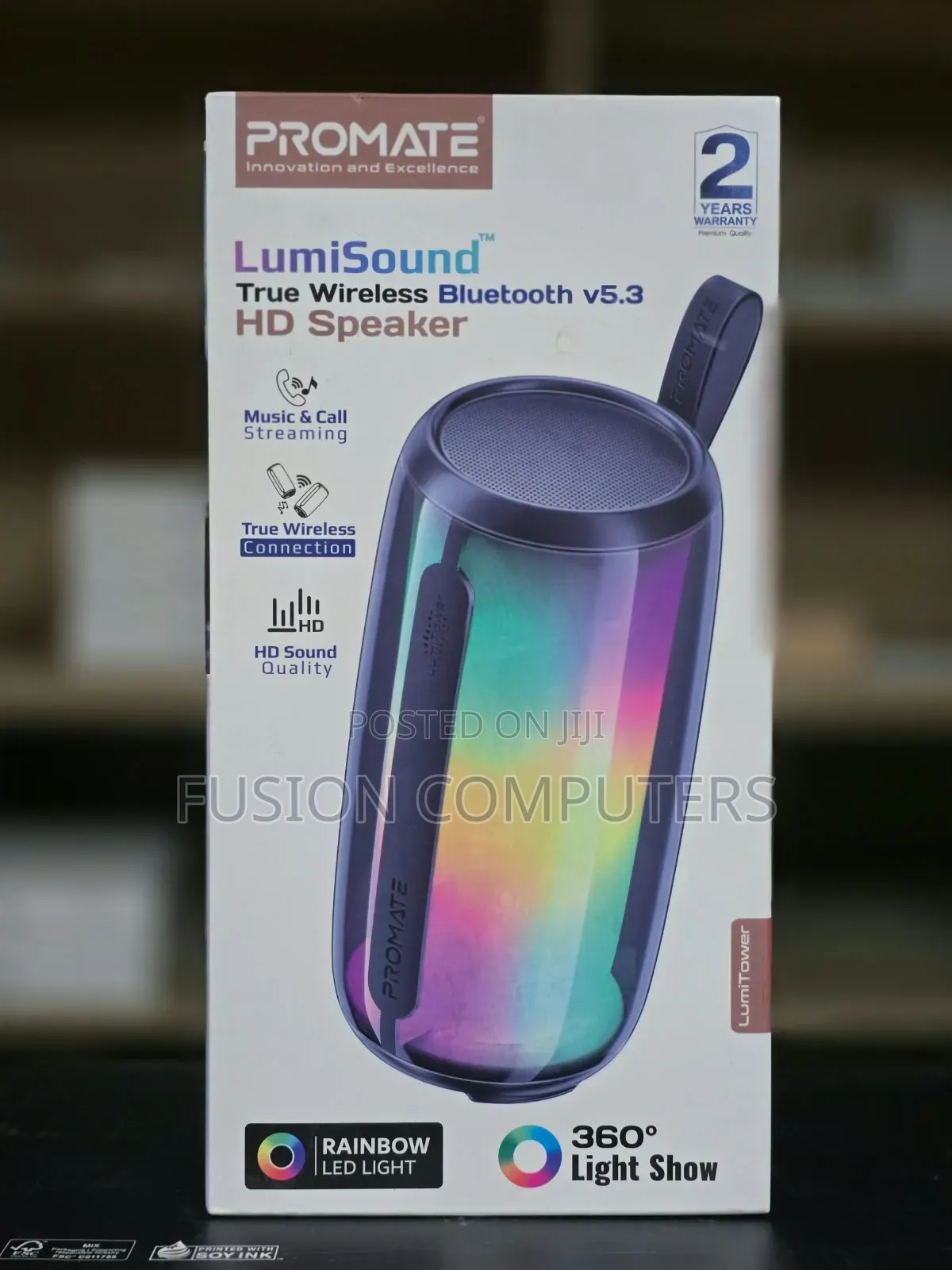 Promate LumiTower LumiSound 8W Portable Wireless Bluetooth Speaker
