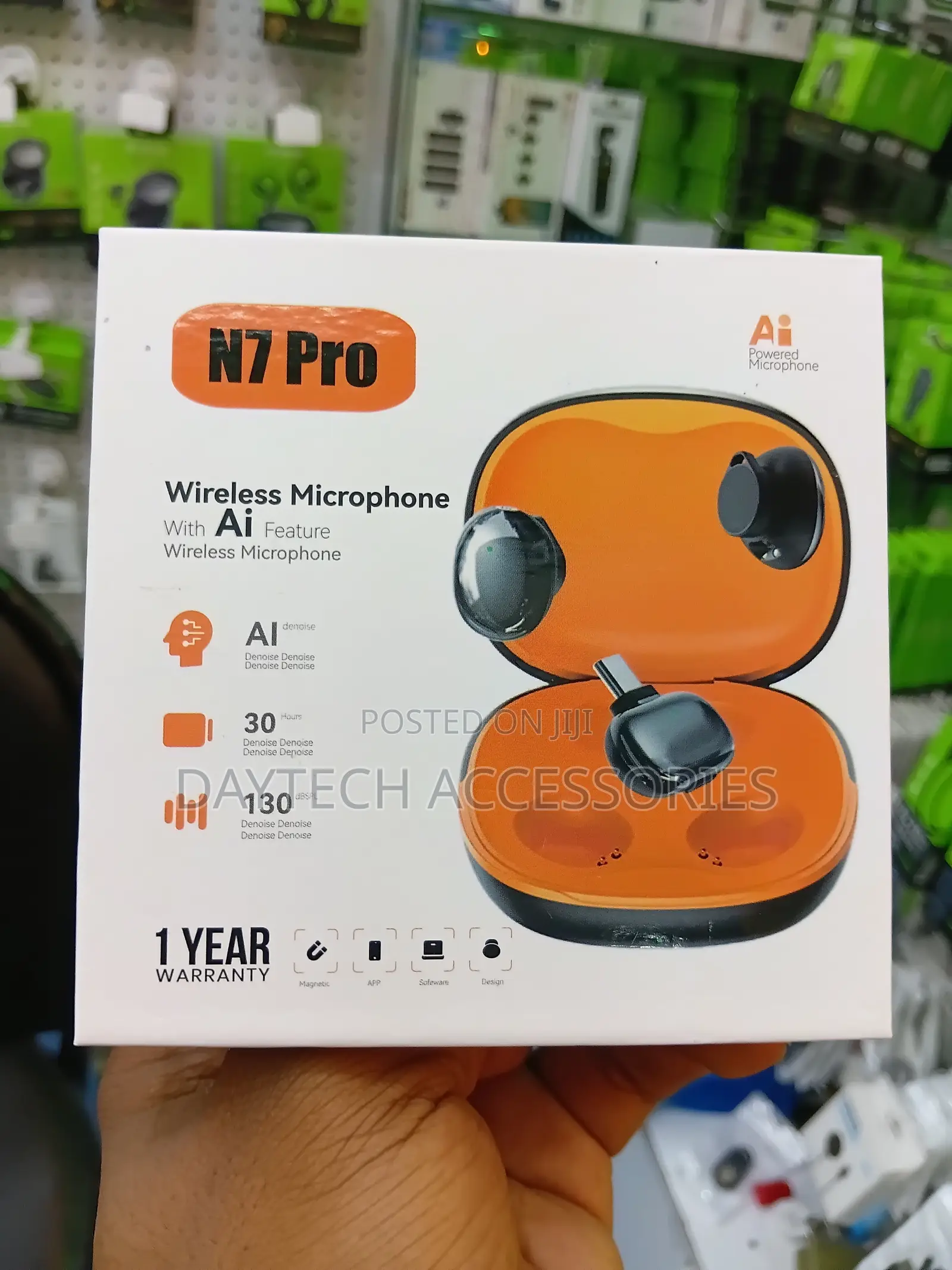 Wireless AI Powered Noise Cancelling Tiny Magnetic Microphones - N7PRO