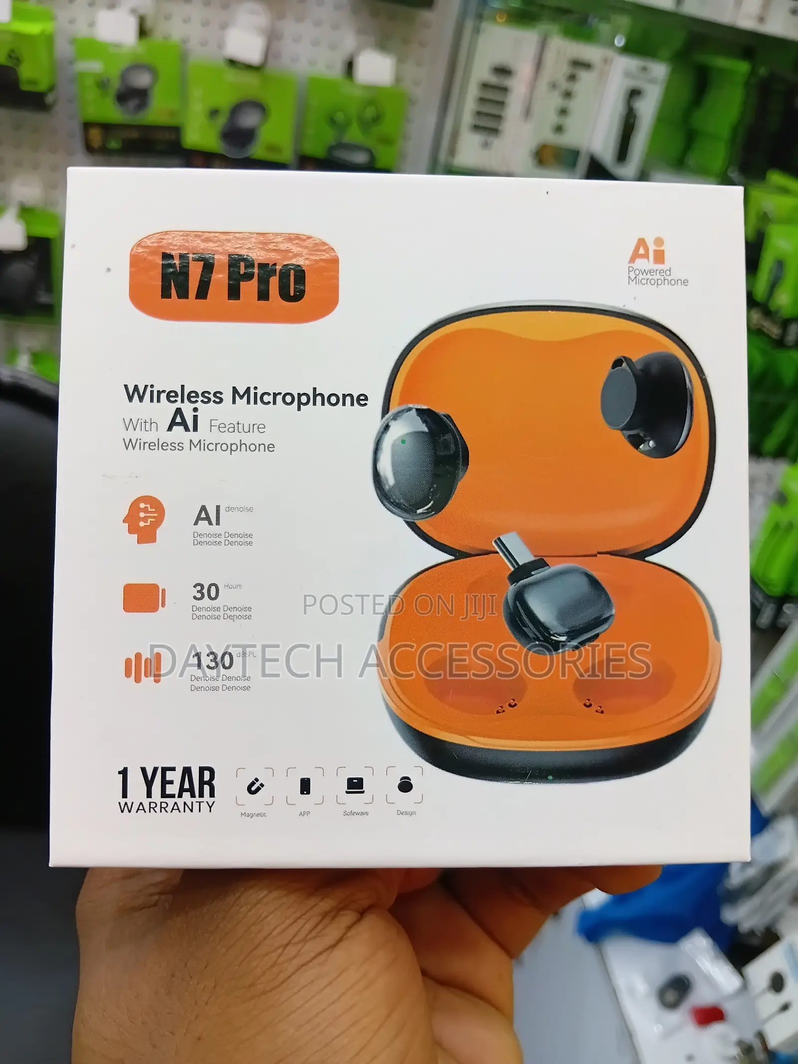 Wireless AI Powered Noise Cancelling Tiny Magnetic Microphones - N7PRO