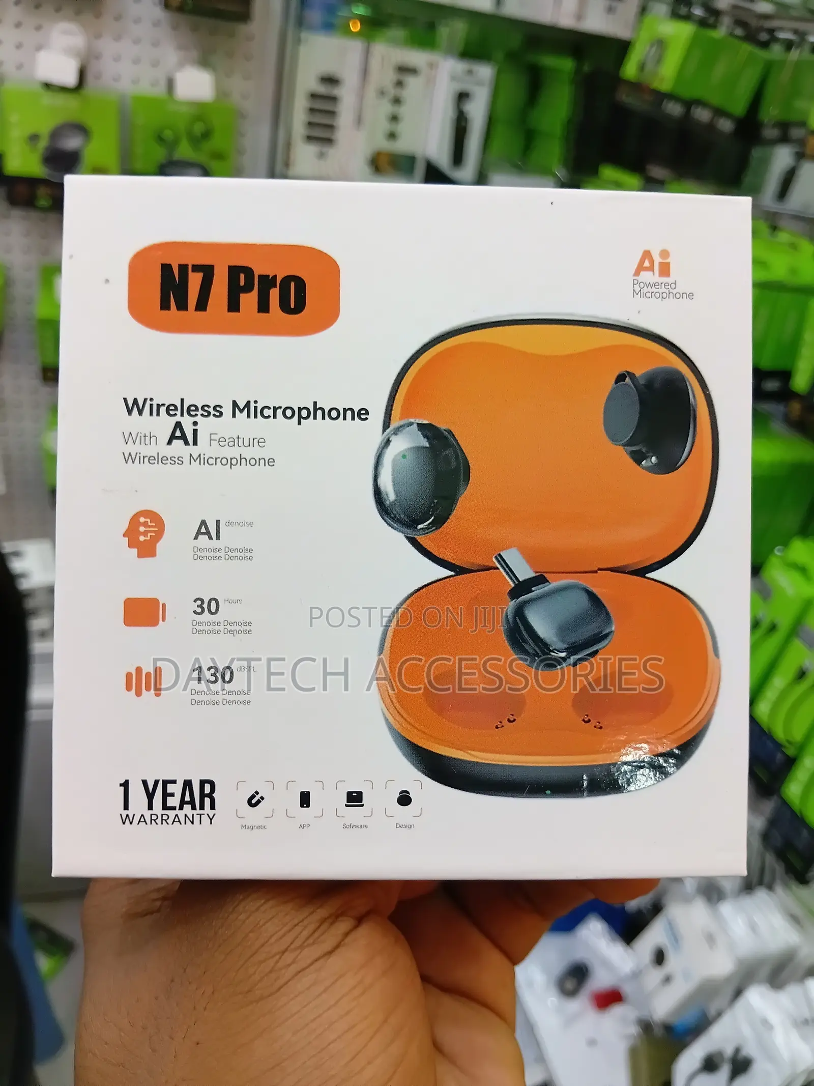 Wireless AI Powered Noise Cancelling Tiny Magnetic Microphones - N7PRO
