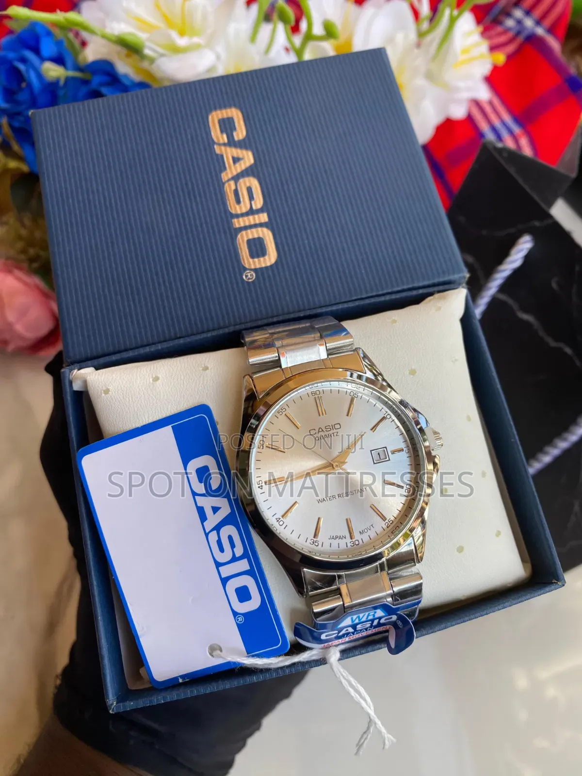 CASIO Watch for Men + Free CASIO Box. Gold & Silver. We Deliver!